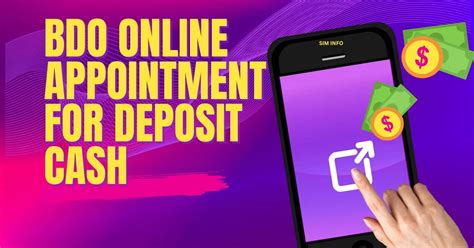 bdo appointment deposit